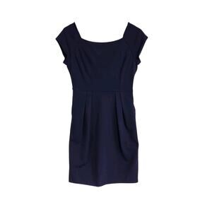 Diane Von Furstenberg DVF Purple Wool Blend Ponte Sheath Dress Size 12